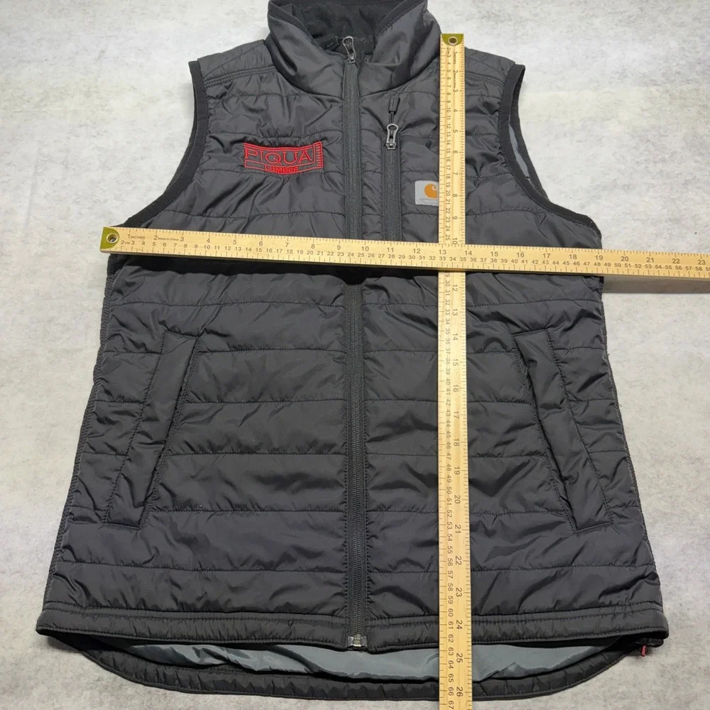 Carhartt Gilliam Puffer Vest Kids M 8-10 Black Quilted Relaxed Fit LOGO OV2286-W